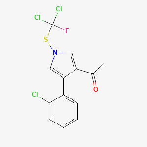 molecular formula C13H9Cl3FNOS B14398136 1-[4-(2-Chlorophenyl)-1-{[dichloro(fluoro)methyl]sulfanyl}-1H-pyrrol-3-yl]ethan-1-one CAS No. 87388-86-1