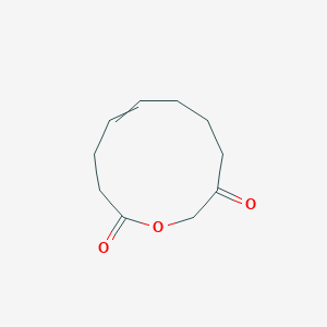 molecular formula C10H14O3 B14398160 1-Oxacycloundec-5-ene-2,10-dione CAS No. 89908-75-8