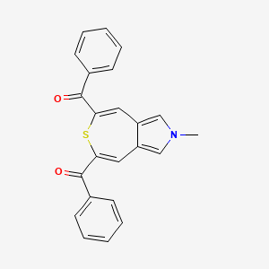 molecular formula C23H17NO2S B14398203 (2-Methyl-2H-thiepino[4,5-c]pyrrole-5,7-diyl)bis(phenylmethanone) CAS No. 88330-37-4