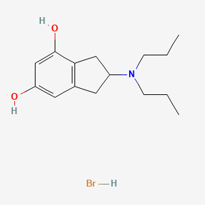 molecular formula C15H24BrNO2 B14398270 2-(dipropylamino)-2,3-dihydro-1H-indene-4,6-diol;hydrobromide CAS No. 87615-51-8