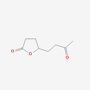 molecular formula C8H12O3 B14398301 5-(3-Oxobutyl)oxolan-2-one CAS No. 89927-33-3