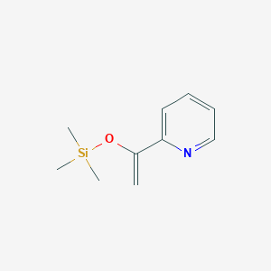 molecular formula C10H15NOSi B14398307 2-{1-[(Trimethylsilyl)oxy]ethenyl}pyridine CAS No. 87221-66-7