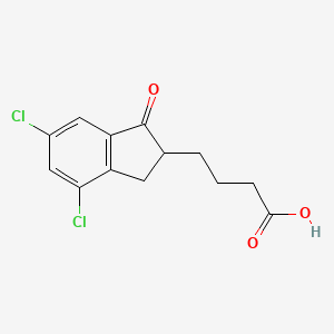 molecular formula C13H12Cl2O3 B14398309 4-(4,6-Dichloro-1-oxo-2,3-dihydro-1H-inden-2-yl)butanoic acid CAS No. 89445-40-9