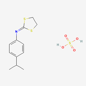 molecular formula C12H17NO4S3 B14398312 N-(4-propan-2-ylphenyl)-1,3-dithiolan-2-imine;sulfuric acid CAS No. 89388-44-3