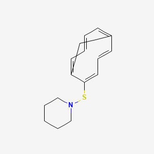 molecular formula C16H19NS B14398316 1-{[Bicyclo[4.4.1]undeca-1(10),2,4,6,8-pentaen-2-yl]sulfanyl}piperidine CAS No. 88639-66-1