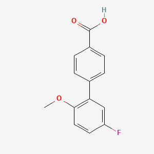 molecular formula C14H11FO3 B1439833 5'-Fluoro-2'-methoxy-[1,1'-biphenyl]-4-carboxylic acid CAS No. 1184821-08-6