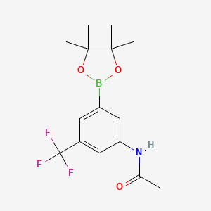 molecular formula C15H19BF3NO3 B1439838 N-(3-(4,4,5,5-Tetramethyl-1,3,2-dioxaborolan-2-YL)-5-(trifluoromethyl)phenyl)acetamide CAS No. 885044-50-8