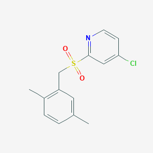 molecular formula C14H14ClNO2S B14398392 4-Chloro-2-[(2,5-dimethylphenyl)methanesulfonyl]pyridine CAS No. 88496-49-5