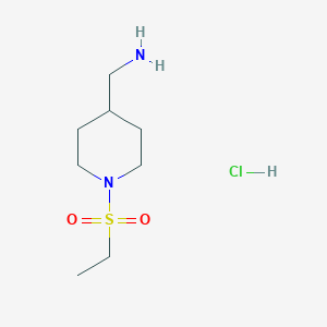 molecular formula C8H19ClN2O2S B1439845 [1-(Ethanesulfonyl)piperidin-4-yl]methanamine hydrochloride CAS No. 1286273-11-7