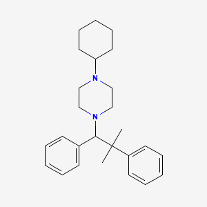 molecular formula C26H36N2 B14398484 1-Cyclohexyl-4-(2-methyl-1,2-diphenylpropyl)piperazine CAS No. 88144-94-9