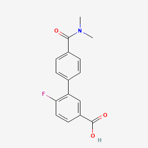 molecular formula C16H14FNO3 B1439851 3-[4-(N,N-Dimethylaminocarbonyl)phenyl]-4-fluorobenzoic acid CAS No. 1262010-01-4