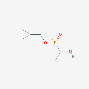 molecular formula C6H12O3P+ B14398562 (Cyclopropylmethoxy)(1-hydroxyethyl)oxophosphanium CAS No. 88647-93-2