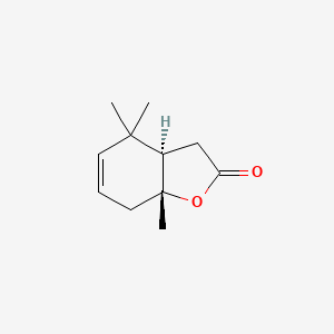 molecular formula C11H16O2 B14398608 (3aR,7aR)-4,4,7a-Trimethyl-3a,4,7,7a-tetrahydro-1-benzofuran-2(3H)-one CAS No. 87164-38-3