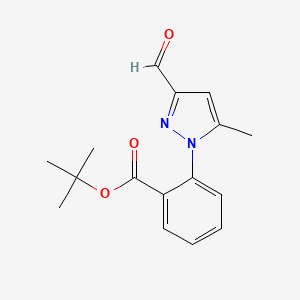 molecular formula C16H18N2O3 B1439863 叔丁基2-(3-甲酰基-5-甲基-1H-吡唑-1-基)苯甲酸酯 CAS No. 1263063-14-4