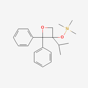 molecular formula C21H28O2Si B14398631 {[2,2-Diphenyl-3-(propan-2-yl)oxetan-3-yl]oxy}(trimethyl)silane CAS No. 89867-78-7