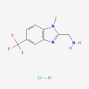 molecular formula C10H11ClF3N3 B1439864 [1-甲基-5-(三氟甲基)-1H-1,3-苯并二唑-2-基]甲胺盐酸盐 CAS No. 1281872-57-8