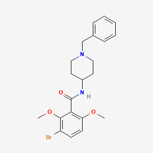 molecular formula C21H25BrN2O3 B14398729 N-(1-Benzylpiperidin-4-yl)-3-bromo-2,6-dimethoxybenzamide CAS No. 89653-79-2