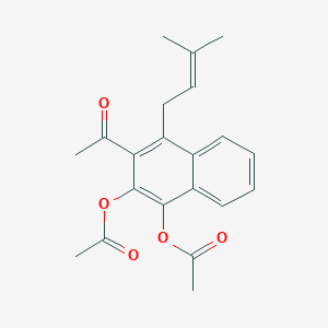 molecular formula C21H22O5 B14398747 3-Acetyl-4-(3-methylbut-2-en-1-yl)naphthalene-1,2-diyl diacetate CAS No. 89510-53-2