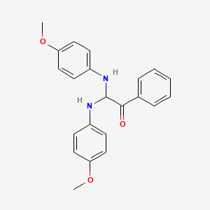 molecular formula C22H22N2O3 B14398765 2,2-Bis(4-methoxyanilino)-1-phenylethan-1-one CAS No. 89804-69-3