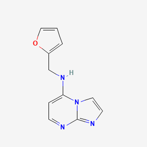 molecular formula C11H10N4O B14398771 N-[(Furan-2-yl)methyl]imidazo[1,2-a]pyrimidin-5-amine CAS No. 88443-53-2