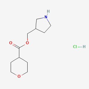 B1439879 3-Pyrrolidinylmethyl tetrahydro-2H-pyran-4-carboxylate hydrochloride CAS No. 1220020-90-5