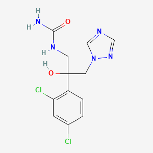 molecular formula C12H13Cl2N5O2 B14398800 N-[2-(2,4-Dichlorophenyl)-2-hydroxy-3-(1H-1,2,4-triazol-1-yl)propyl]urea CAS No. 89544-66-1