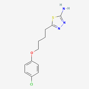 molecular formula C12H14ClN3OS B14398822 5-[4-(4-Chlorophenoxy)butyl]-1,3,4-thiadiazol-2-amine CAS No. 87527-48-8