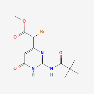 4-Pyrimidineacetic acid, alpha-bromo-2-((2,2-dimethyl-1-oxopropyl)amino)-1,6-dihydro-6-oxo-, methyl ester