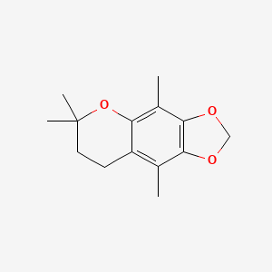 molecular formula C14H18O3 B14398877 4,6,6,9-Tetramethyl-7,8-dihydro-2H,6H-[1,3]dioxolo[4,5-g][1]benzopyran CAS No. 88631-95-2