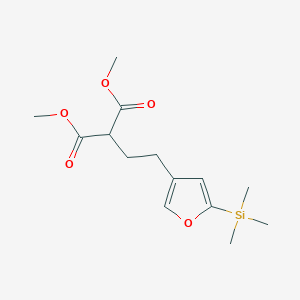 molecular formula C14H22O5Si B14398900 Dimethyl {2-[5-(trimethylsilyl)furan-3-yl]ethyl}propanedioate CAS No. 89861-25-6