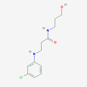 molecular formula C12H17ClN2O2 B14398919 N~3~-(3-Chlorophenyl)-N-(3-hydroxypropyl)-beta-alaninamide CAS No. 87231-29-6