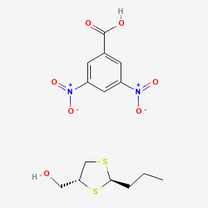 molecular formula C14H18N2O7S2 B14398958 3,5-dinitrobenzoic acid;[(2R,4R)-2-propyl-1,3-dithiolan-4-yl]methanol CAS No. 88122-79-6