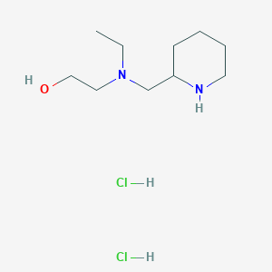 molecular formula C10H24Cl2N2O B1439899 2-[Ethyl(2-piperidinylmethyl)amino]-1-ethanol dihydrochloride CAS No. 1219963-80-0