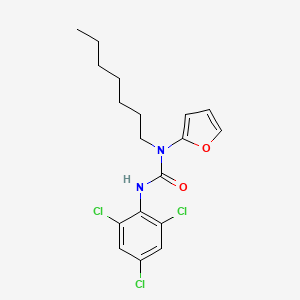 molecular formula C18H21Cl3N2O2 B14399043 N-Furan-2-yl-N-heptyl-N'-(2,4,6-trichlorophenyl)urea CAS No. 88467-94-1