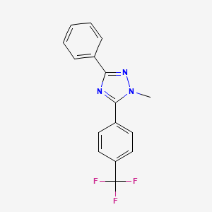 molecular formula C16H12F3N3 B14399047 1-Methyl-3-phenyl-5-(4-(trifluoromethyl)phenyl)-1H-1,2,4-triazole CAS No. 89804-60-4