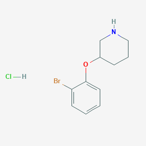 molecular formula C11H15BrClNO B1439905 2-Bromophenyl 3-piperidinyl ether hydrochloride CAS No. 1220037-18-2