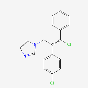 molecular formula C18H14Cl2N2 B14399078 1-[3-Chloro-2-(4-chlorophenyl)-3-phenylprop-2-en-1-yl]-1H-imidazole CAS No. 88427-13-8