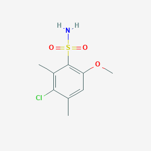 molecular formula C9H12ClNO3S B14399116 3-Chloro-6-methoxy-2,4-dimethylbenzene-1-sulfonamide CAS No. 88085-83-0