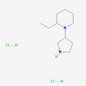 molecular formula C11H24Cl2N2 B1439916 2-乙基-1-(3-吡咯烷基)哌啶二盐酸盐 CAS No. 1219957-46-6