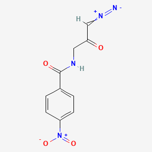 molecular formula C10H8N4O4 B14399160 1-Diazonio-3-(4-nitrobenzamido)prop-1-en-2-olate CAS No. 88473-82-9