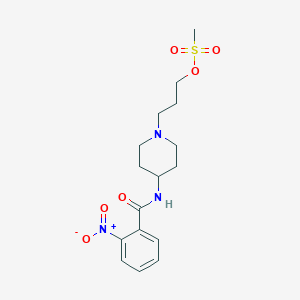 molecular formula C16H23N3O6S B14399201 3-[4-(2-Nitrobenzamido)piperidin-1-yl]propyl methanesulfonate CAS No. 88281-22-5