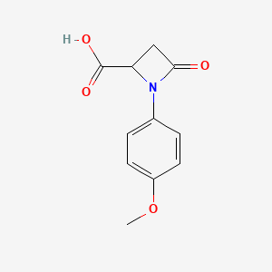 molecular formula C11H11NO4 B14399211 1-(4-Methoxyphenyl)-4-oxoazetidine-2-carboxylic acid CAS No. 89862-64-6