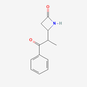 molecular formula C12H13NO2 B14399226 4-(1-Oxo-1-phenylpropan-2-yl)azetidin-2-one CAS No. 89691-19-0