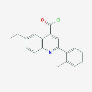 molecular formula C19H16ClNO B1439925 6-Ethyl-2-(2-methylphenyl)quinoline-4-carbonyl chloride CAS No. 1160261-09-5