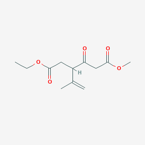 molecular formula C12H18O5 B14399267 6-Ethyl 1-methyl 3-oxo-4-(prop-1-en-2-yl)hexanedioate CAS No. 88466-51-7