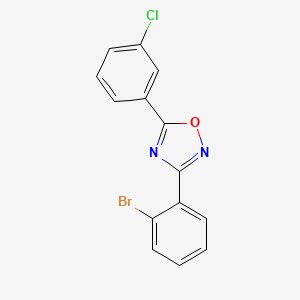molecular formula C14H8BrClN2O B1439927 3-(2-Bromophenyl)-5-(3-chlorophenyl)-1,2,4-oxadiazole CAS No. 1033201-83-0