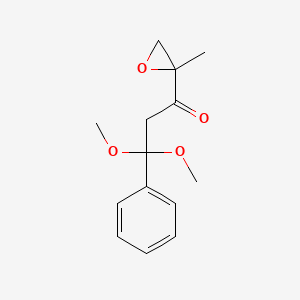 molecular formula C14H18O4 B14399293 3,3-Dimethoxy-1-(2-methyloxiran-2-yl)-3-phenylpropan-1-one CAS No. 89866-97-7