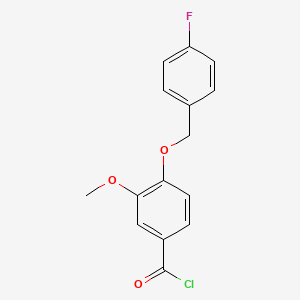 molecular formula C15H12ClFO3 B1439934 4-[(4-氟苄基)氧基]-3-甲氧基苯甲酰氯 CAS No. 926028-22-0