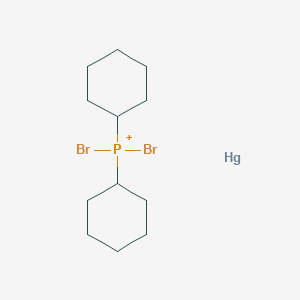 molecular formula C12H22Br2HgP+ B14399368 dibromo(dicyclohexyl)phosphanium;mercury CAS No. 89954-89-2