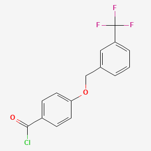 molecular formula C15H10ClF3O2 B1439937 4-{[3-(三氟甲基)苄基]氧基}苯甲酰氯 CAS No. 632366-17-7